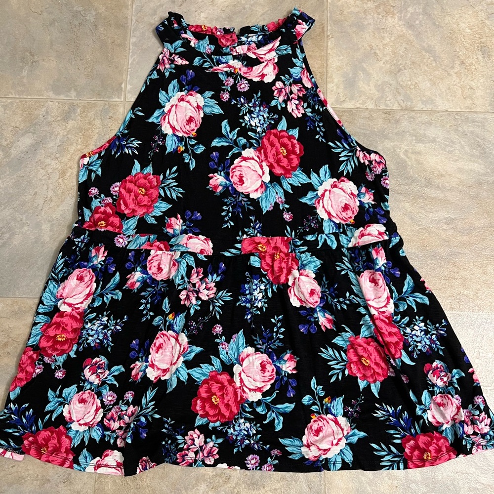 Torrid floral knit halter top